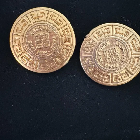 Givenchy Gold Plated Medallion Earrings - Picture 3 of 6